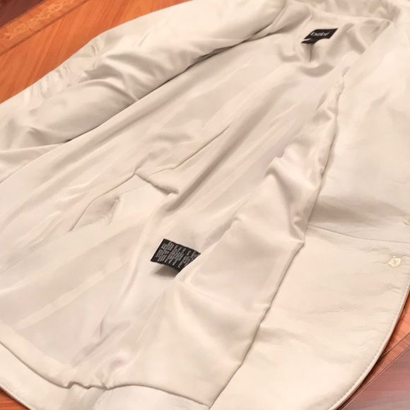 Bebe 100%Genuine Leather embroidered white blazer jacket Sz.XS - Picture 14 of 16